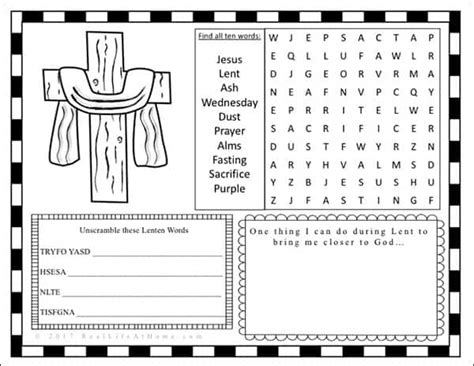 Printable Lent Worksheets
